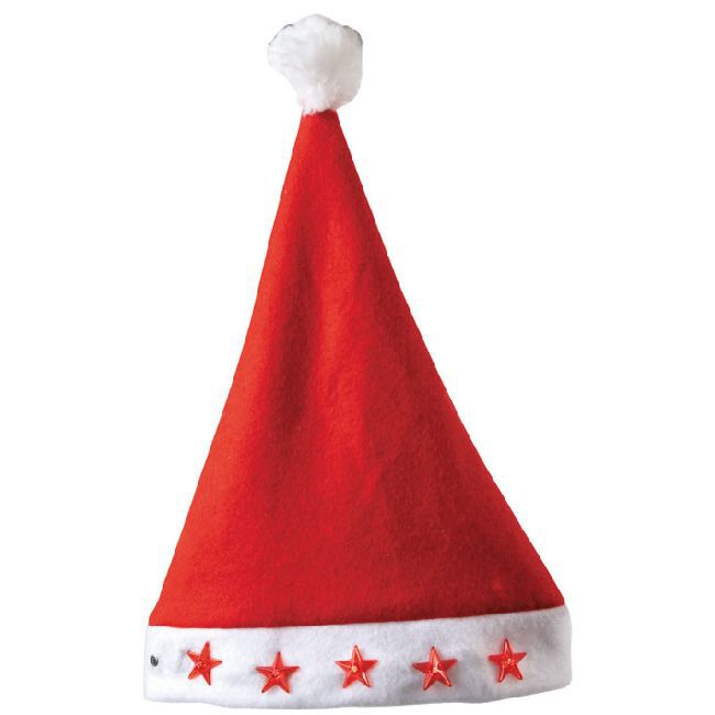 Bonnet de No&euml;l lumineux motifs étoiles
