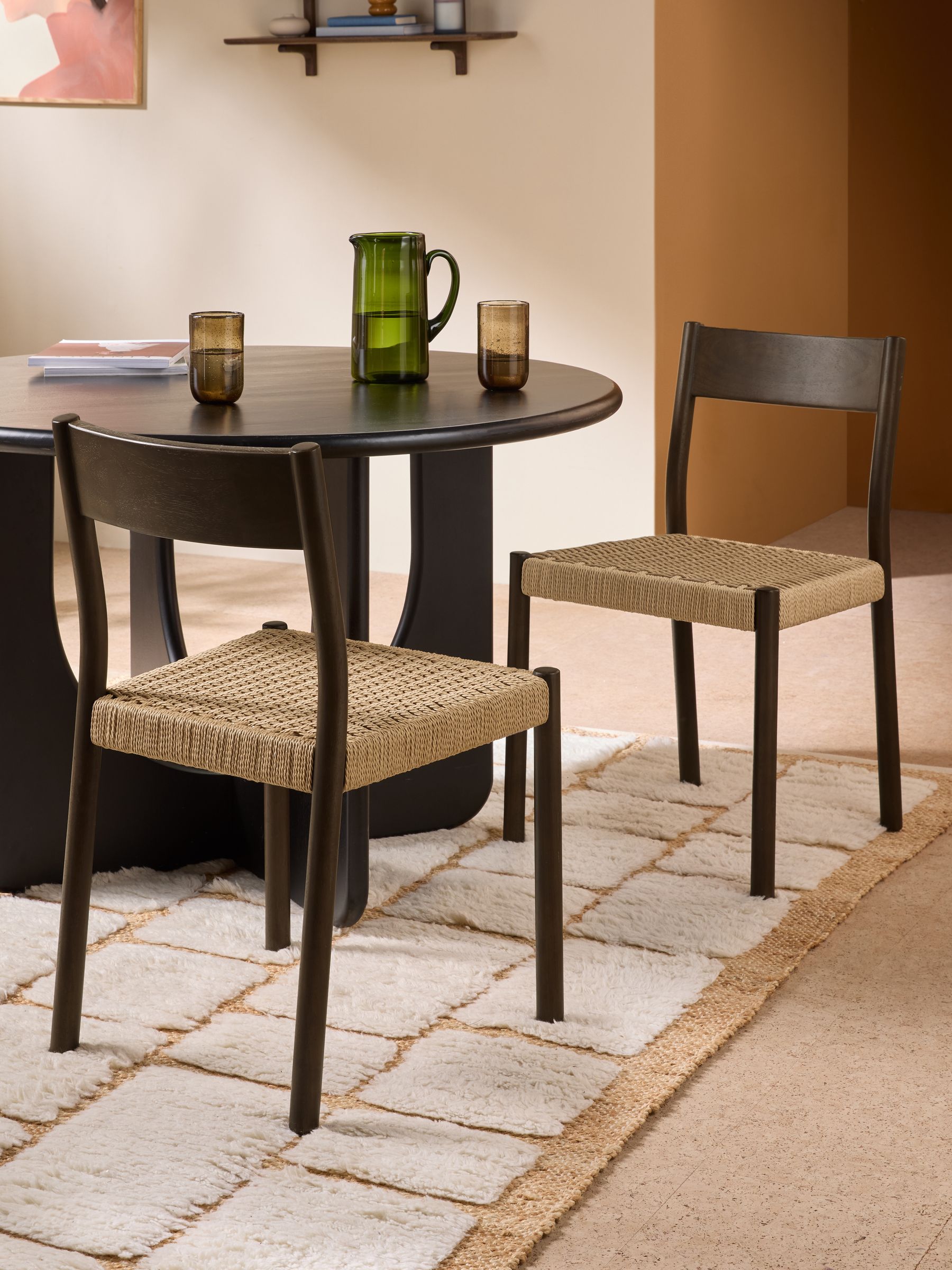 Set of 2 Dark Brown Rhye Dining Chairs