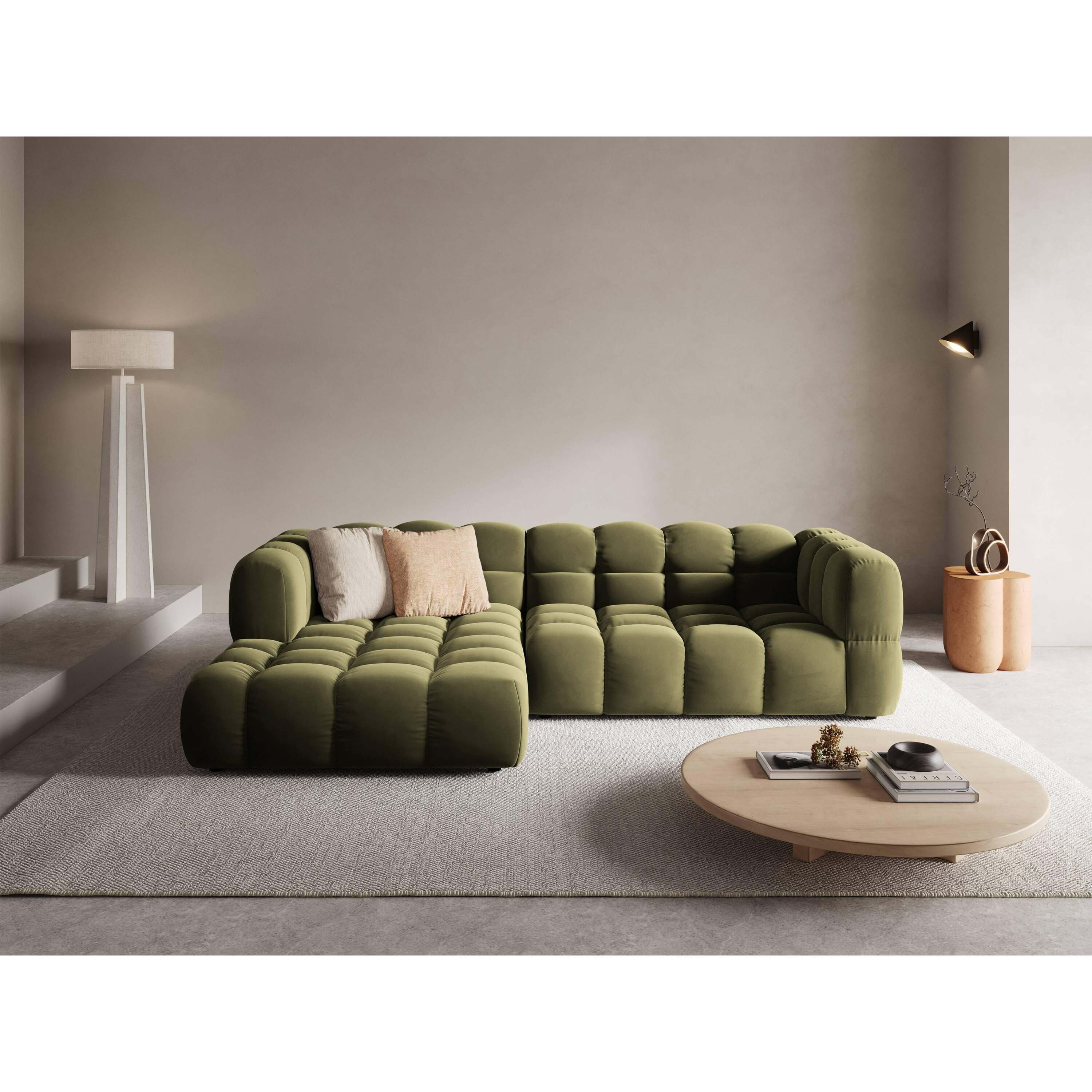 Cosmopolitan Design Sky 3,5-zits Hoekbank Links - Lichtgroen