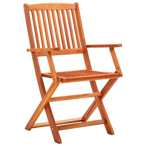 NNEVL Folding Garden Chairs 2 pcs Solid Eucalyptus Wood