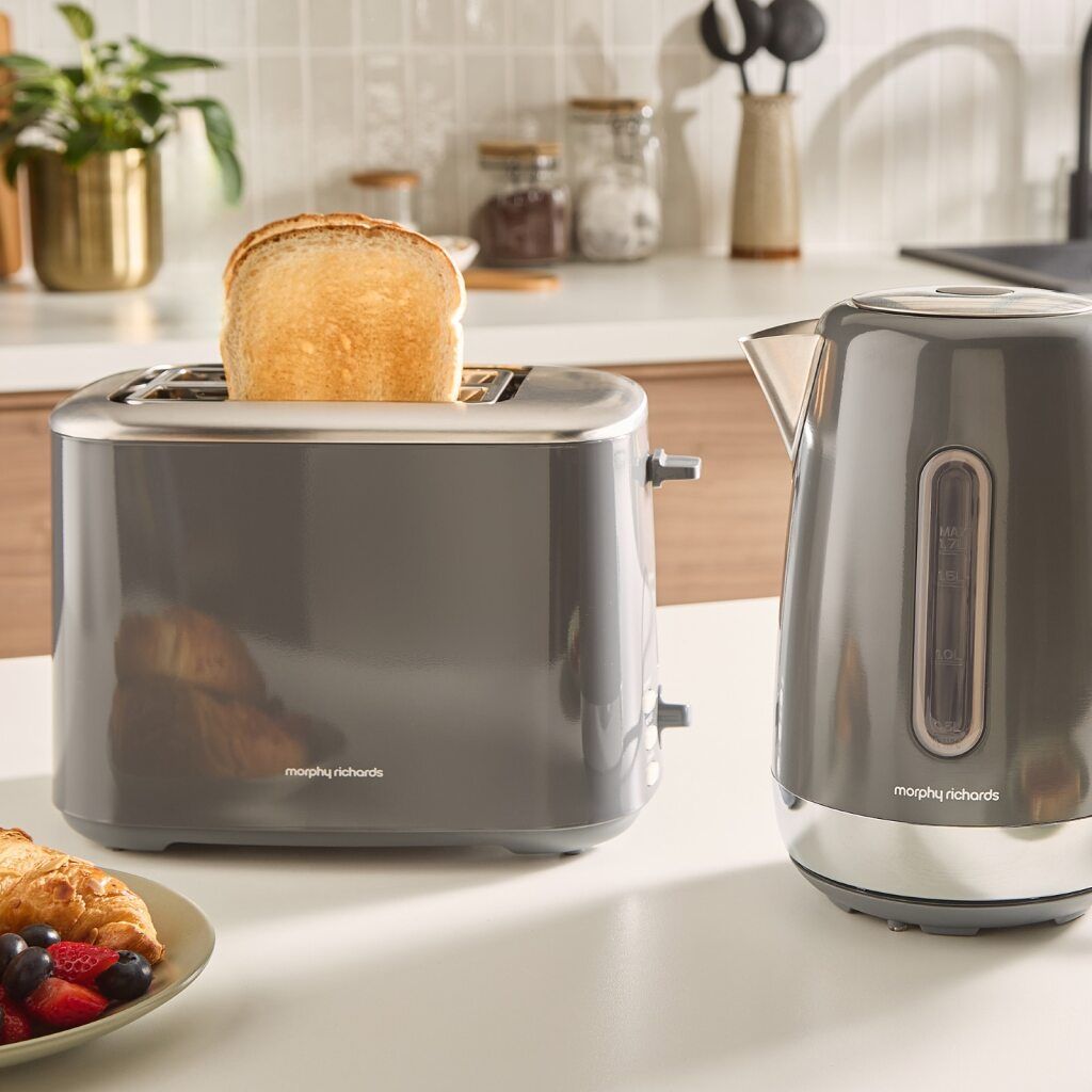 Morphy Richards Equip Grey Kettle and Toaster Set