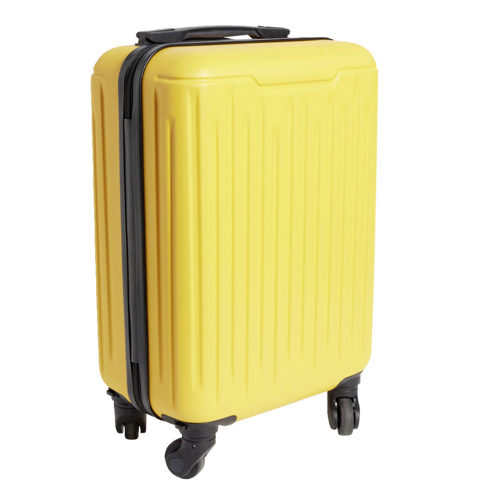 Valise cabine rigide trolley 4 roues 26L jaune