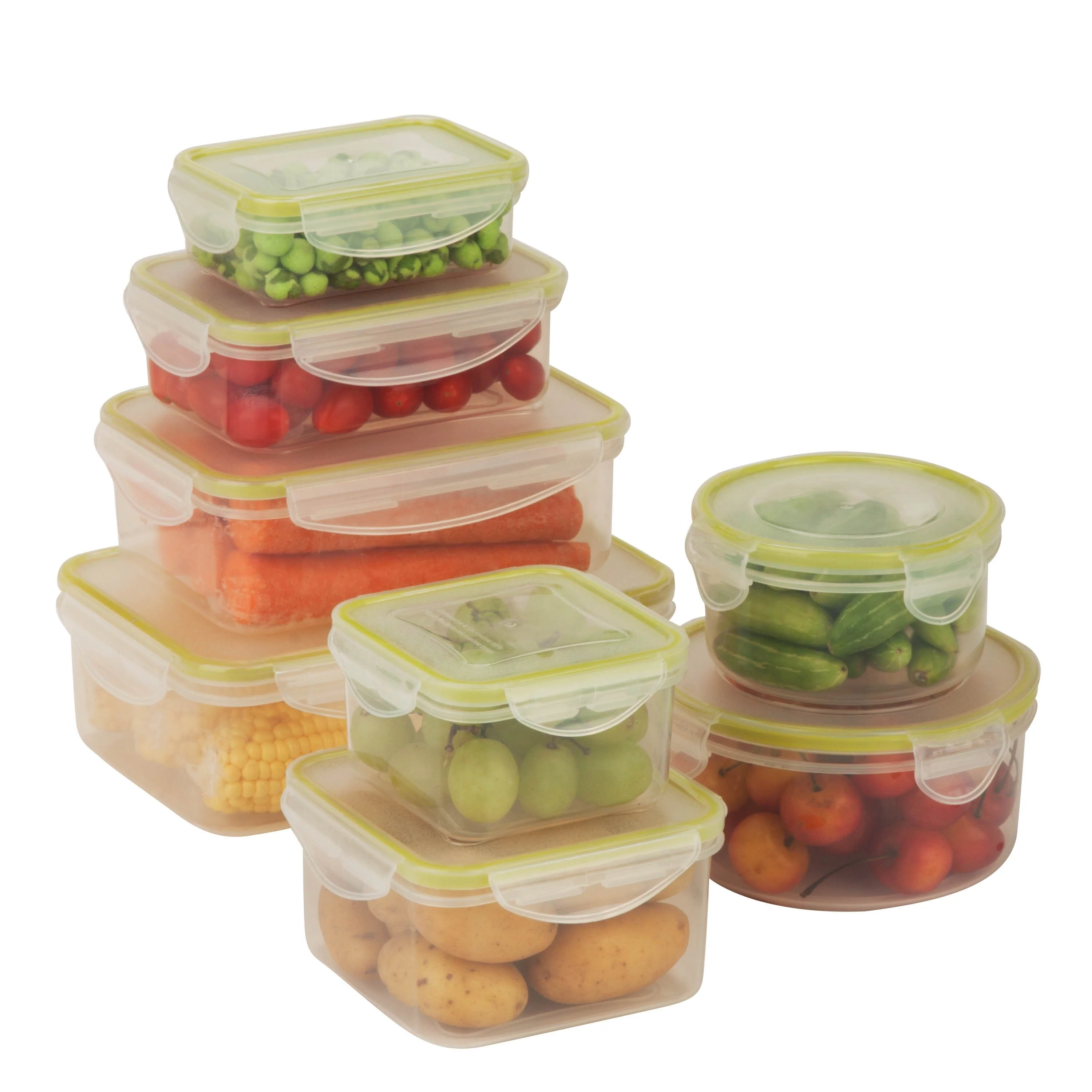 Honey-Can-Do 16-Piece Clear Plastic Locking Food Container Set