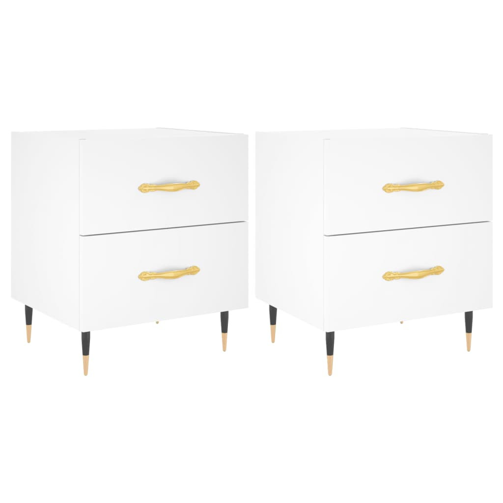 2x Szafka Nocna Biała Komoda Stolik Półka Nocna Do Sypialni 40x35x47.5 cm