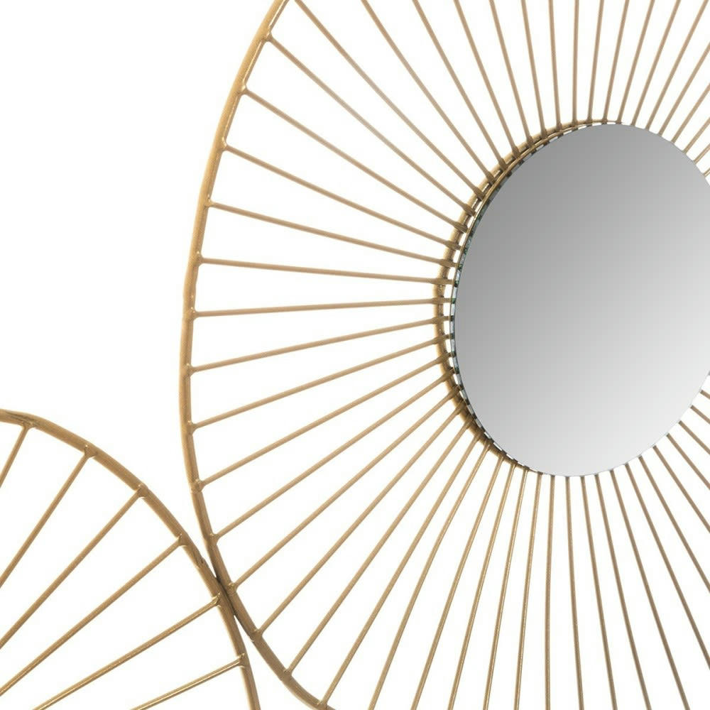 - Décoration murale métal 5 miroirs or