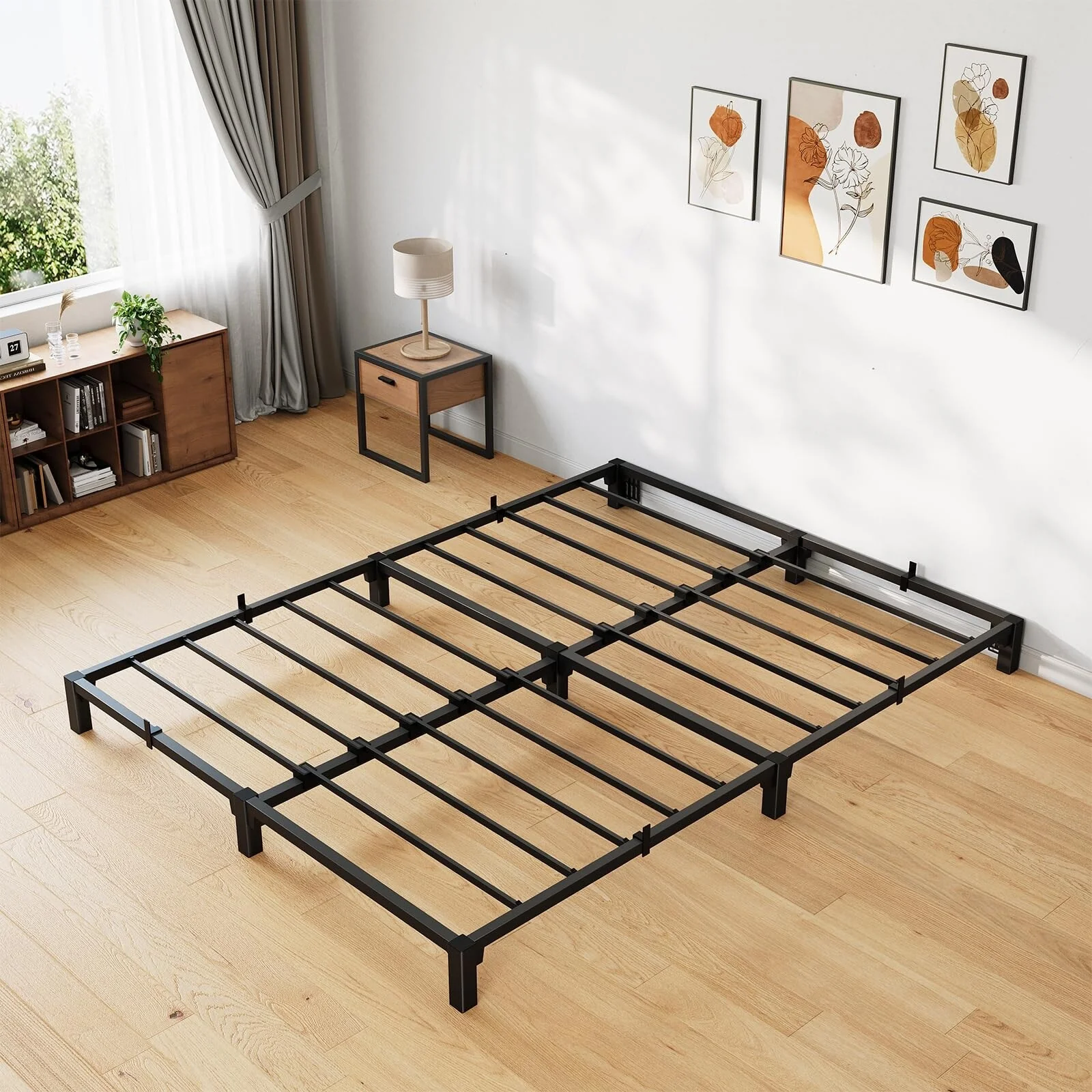 6 Inch Tiwn Bed Frame, Heavy Duty Metal Platform Bed Frame with Durable Iron Slat Support and Legs