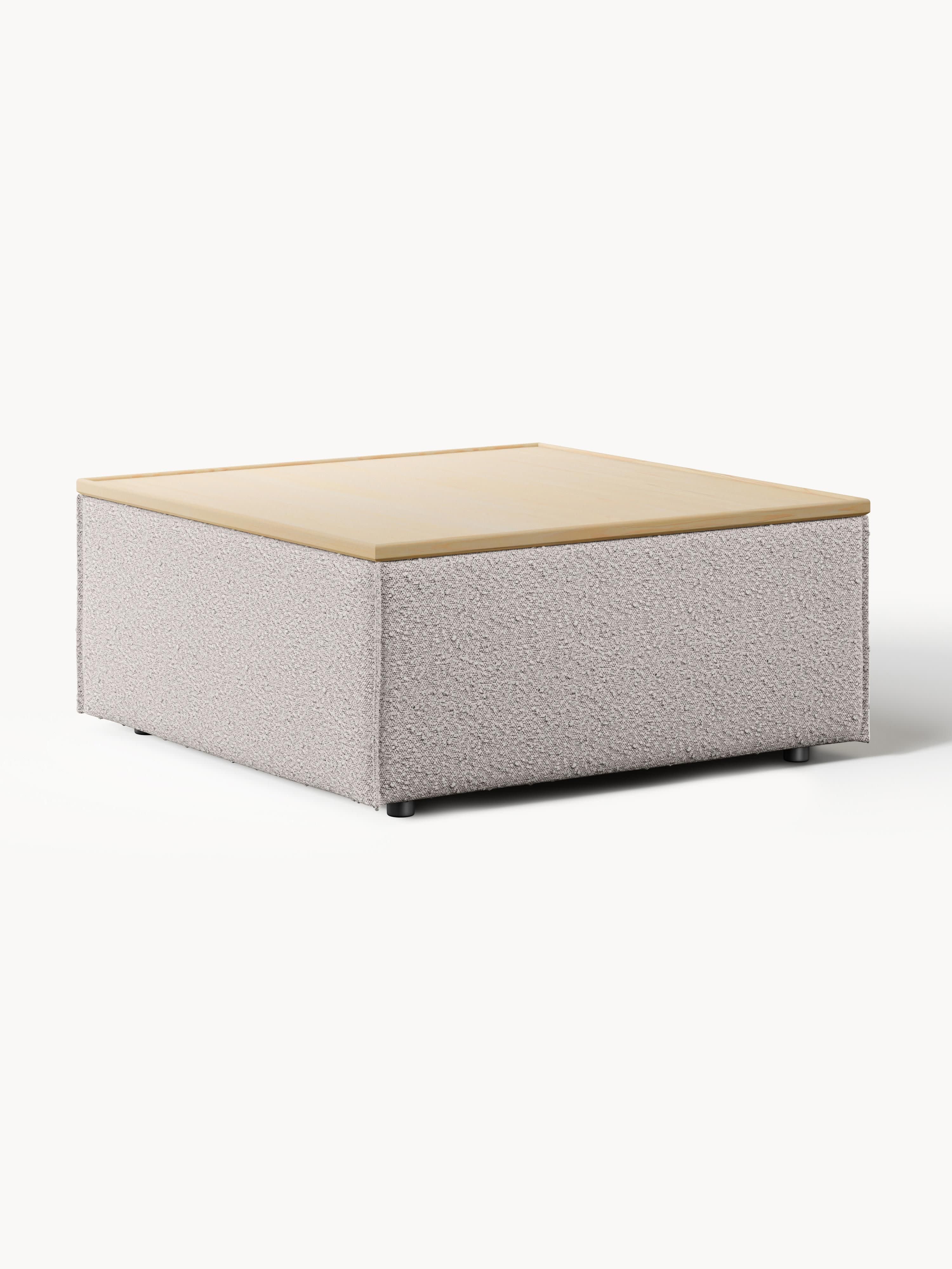 Sofa-Hocker Lennon aus Bouclé mit Stauraum