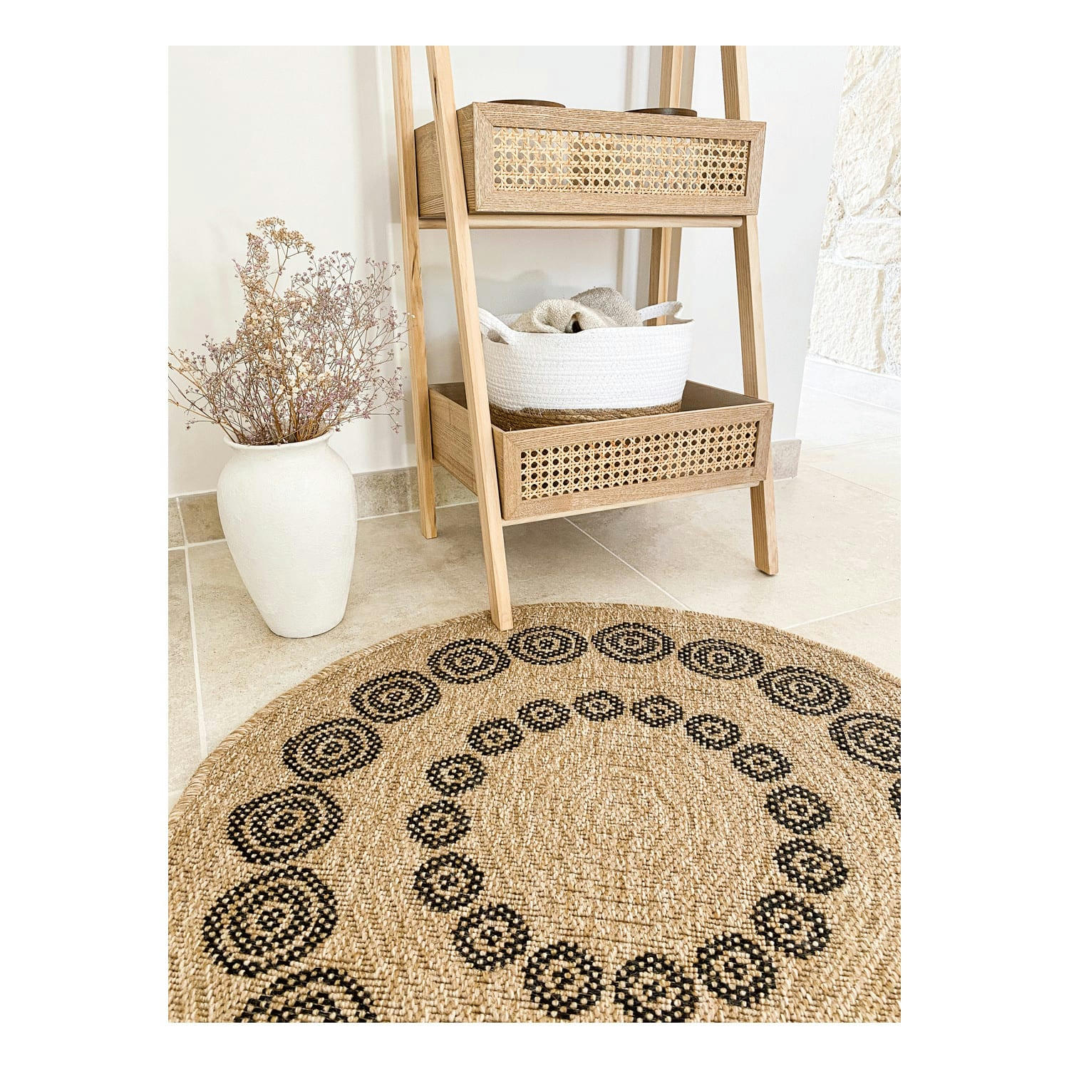 HOYA - Tapis intérieur et extérieur naturel 160x160cm