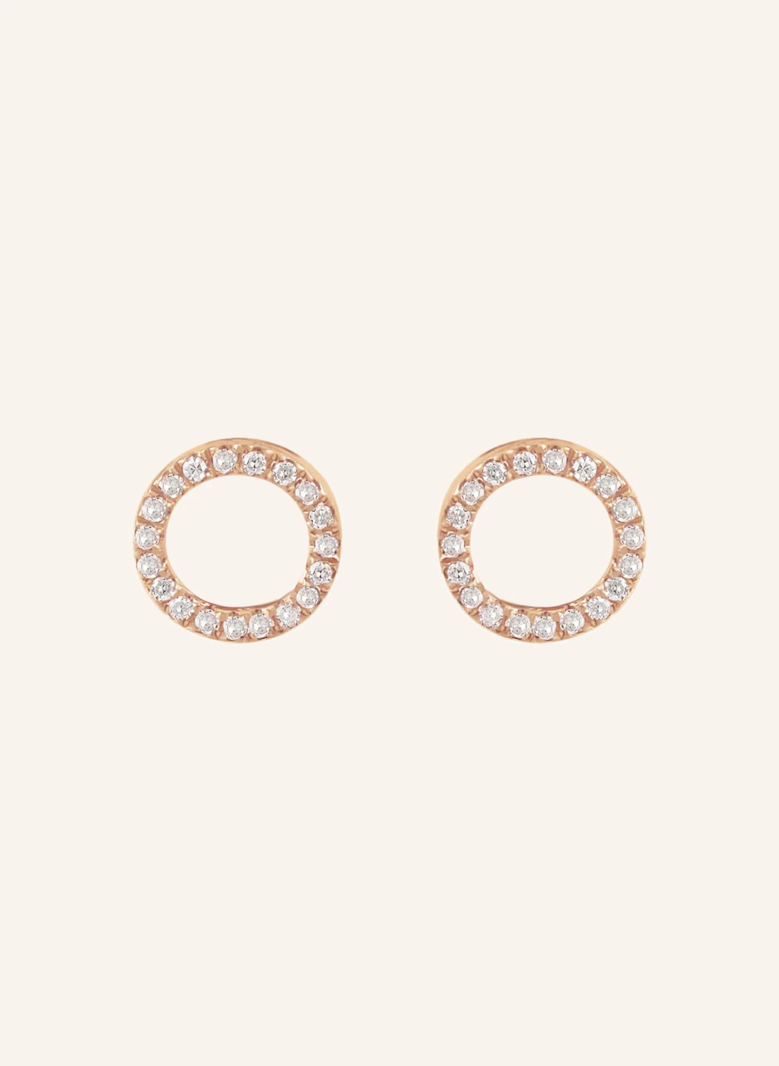 Leaf Ohrstecker CIRCLE 18 Karat Rosegold mit Diamanten