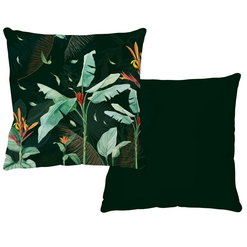 TROPICS DARK - Coussin 40x40cm Vert Feuillage