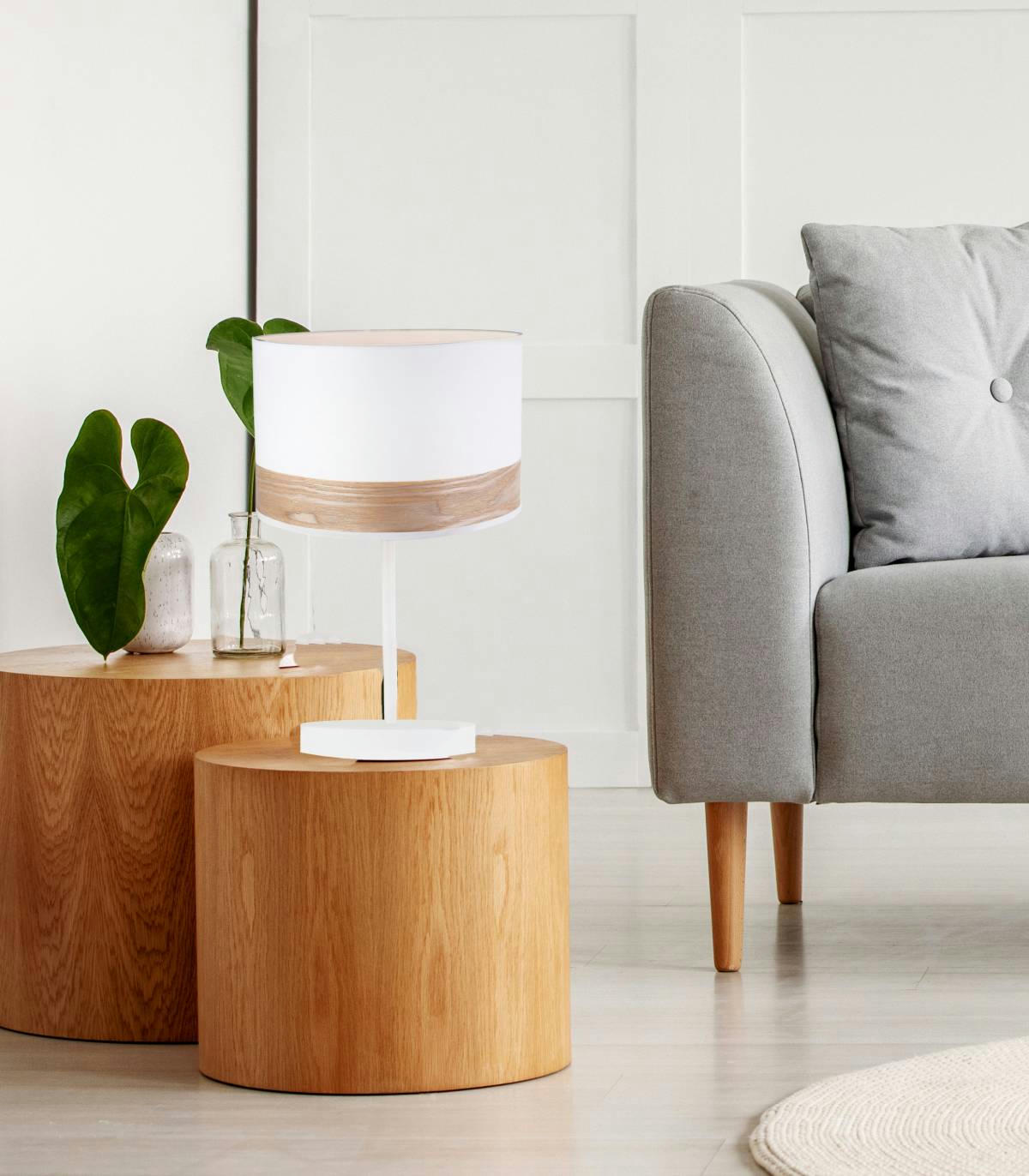 LUCIE - Lampe en métal blanc h.49 cm