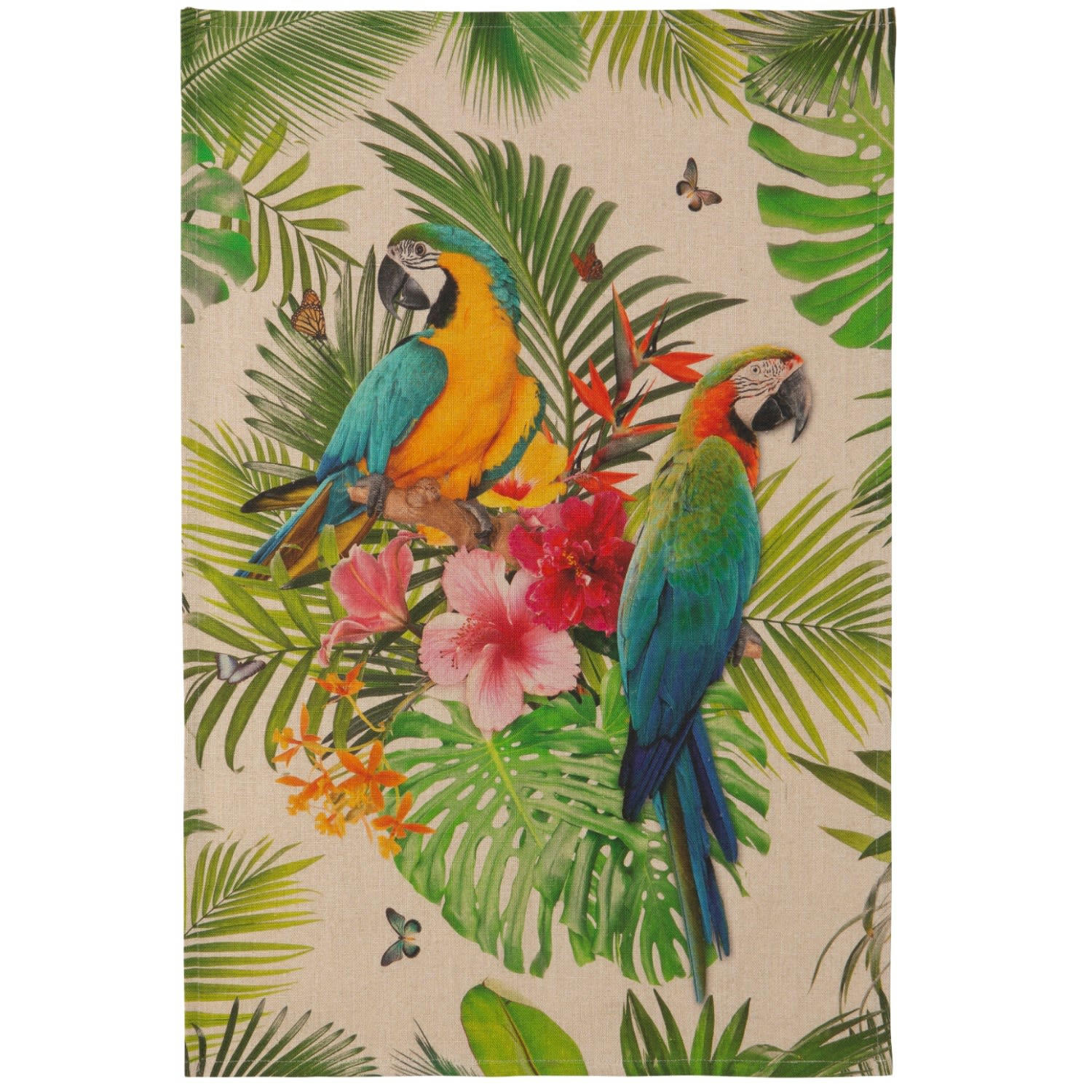 EXOTIQUE - Torchon tropical en lin 50x75