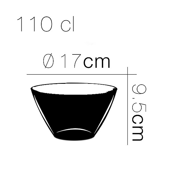 Lot de 6 saladier, bol de service en verre, capacité 110 cl - Diamètre 17 x Hauteur 9.5 cm