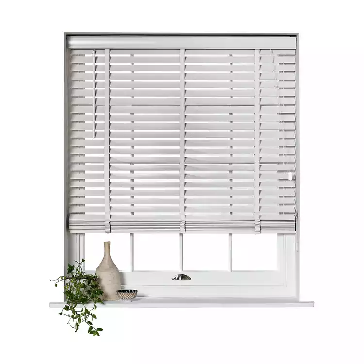 Habitat Wooden White 50mm Slat Venetian Tape Blind - 60cm