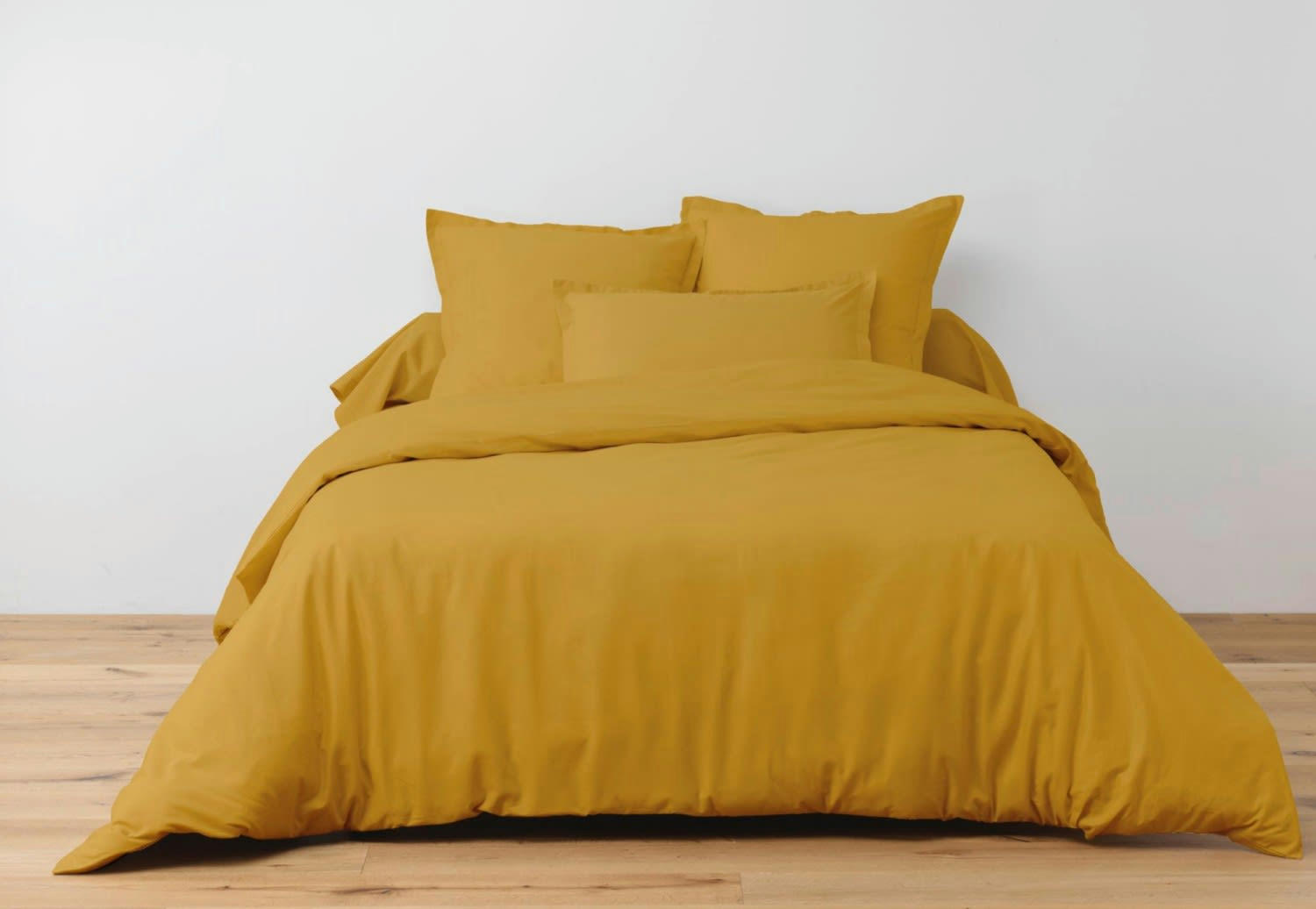 UNI ADC - Parure de drap coton jaune 180x290 cm
