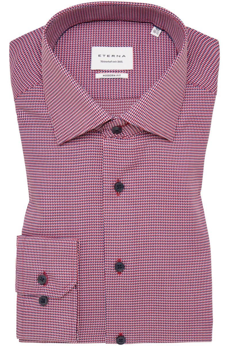 ETERNA Modern Fit Hemd rot, Strukturiert