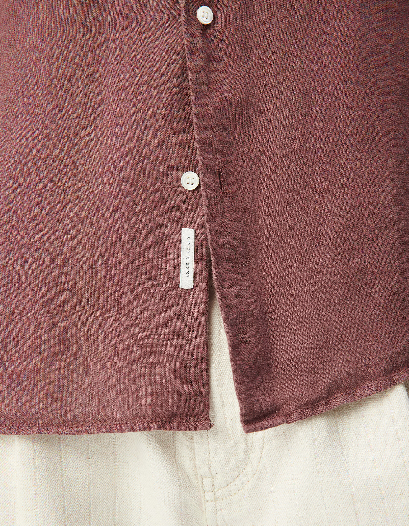 Chemise slim verte 100% lin Homme