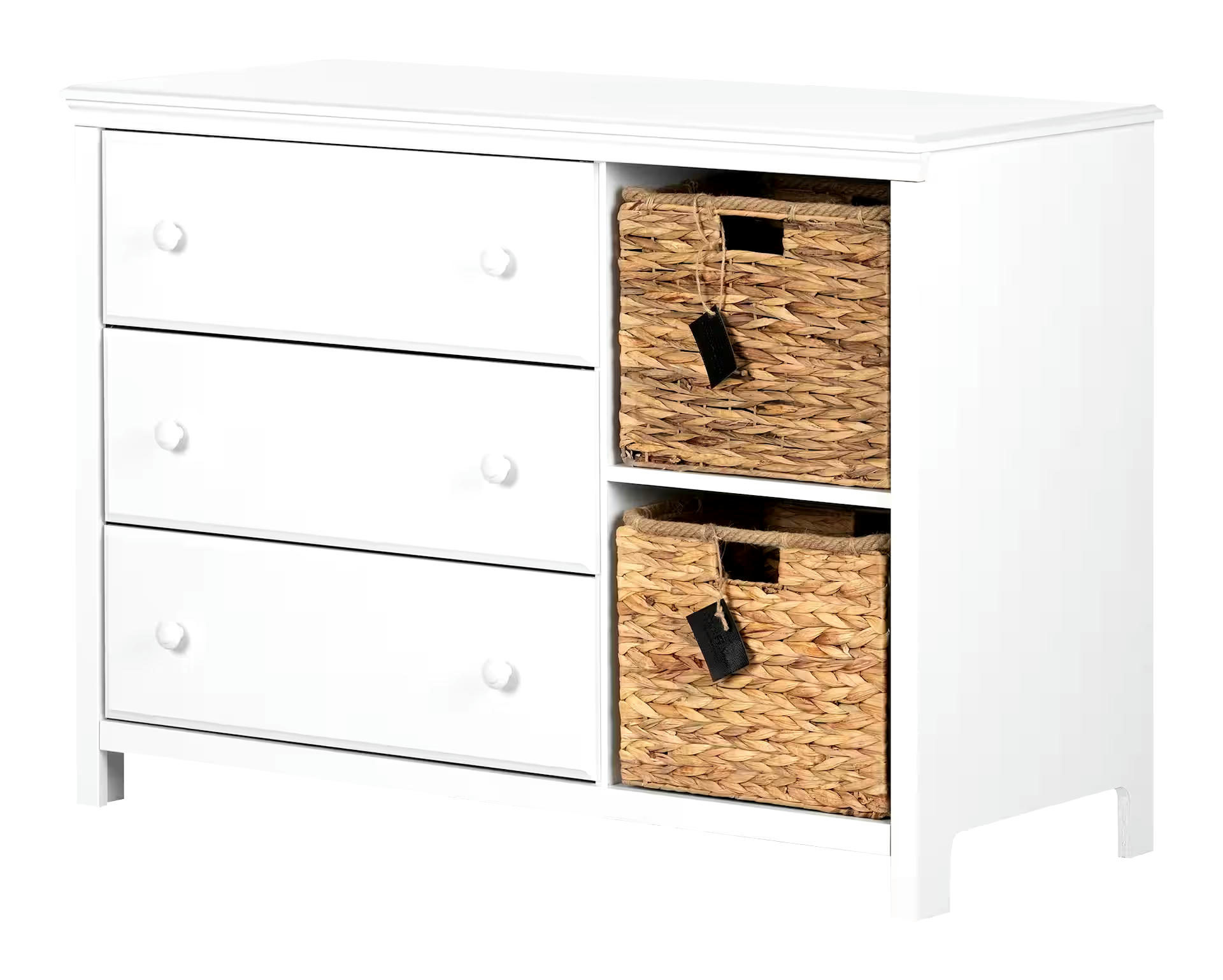 South Shore Cotton Candy Kids 3-Drawer Dresser/Chest With Storage Baskets
