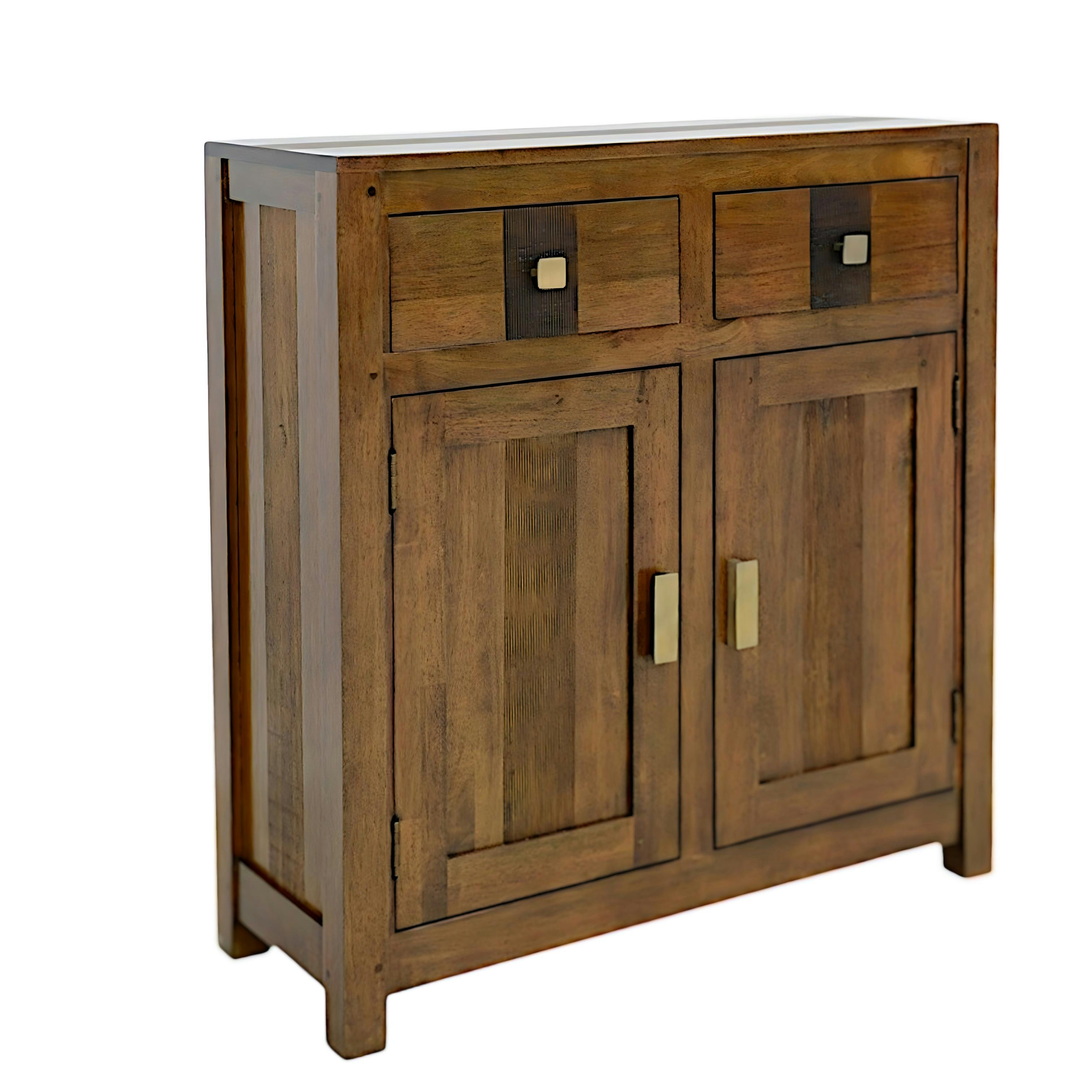 Buffet Hévéa 2 portes, 2 tiroirs, 80x30x85cm GALA