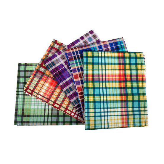 Check Madras Cotton Fat Quarters 5 Pack