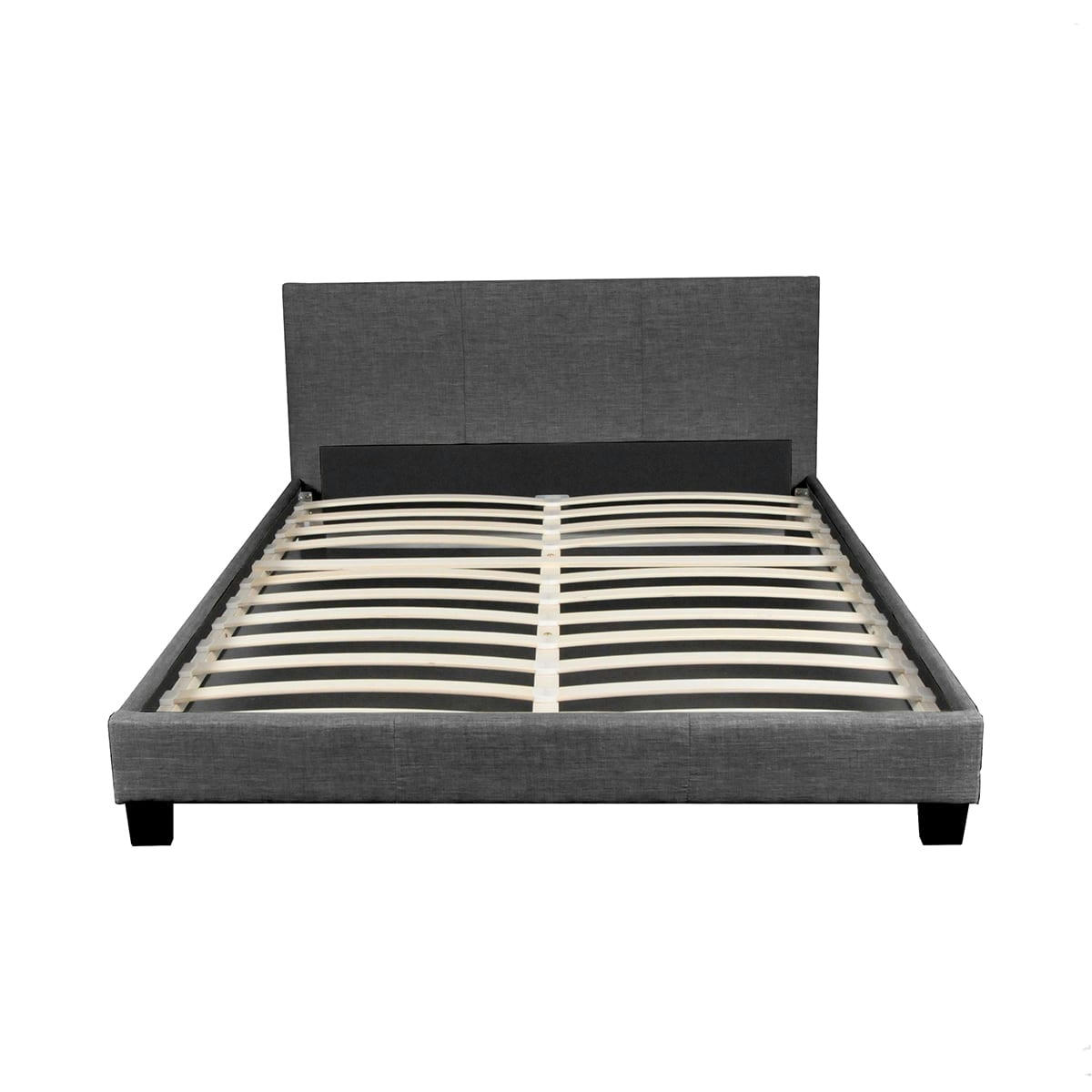 - Lit 140x190 sommier inclus dublin gris