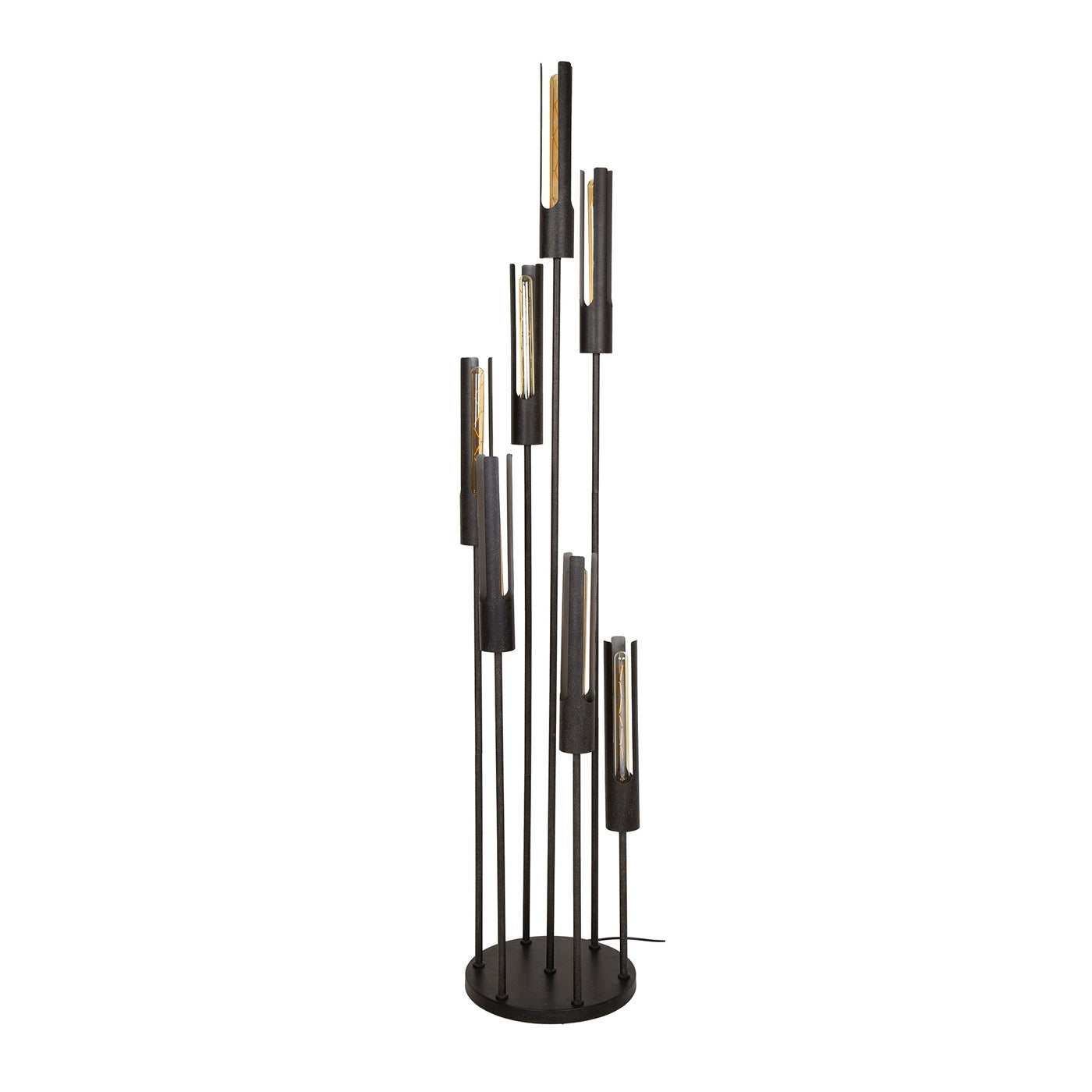 Giga Meubel Vloerlamp Tube - Zwart Metaal - 7-Lichts - 35x35x186cm