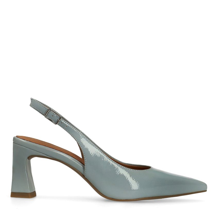 No Stress Blauwe lak slingbacks