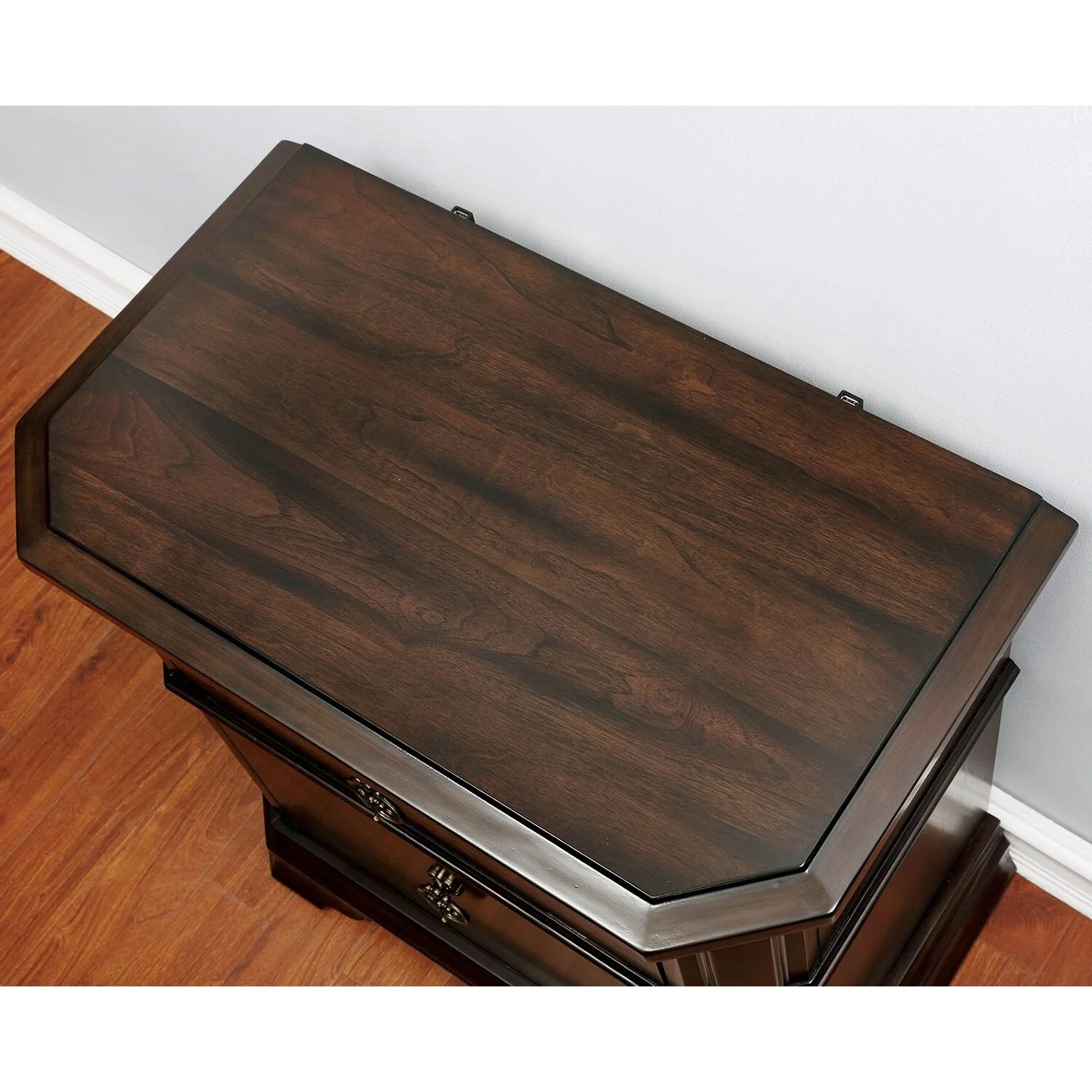 Wooden Nightstand with USB Charger