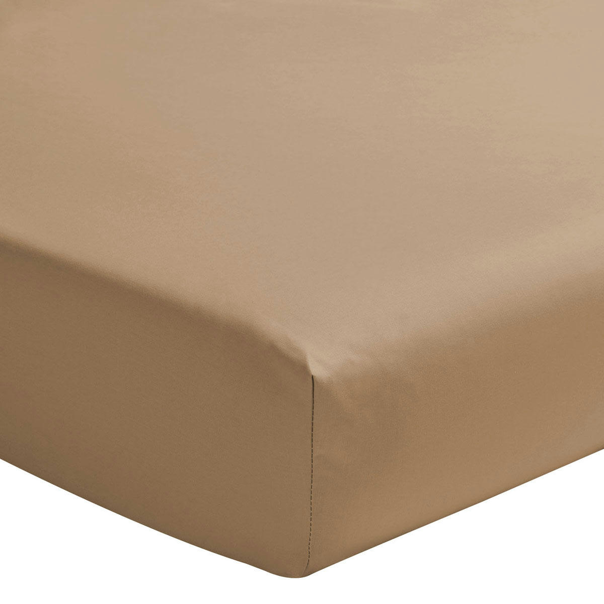 ROYAL LINE - Drap housse en percale de coton beige 160x200