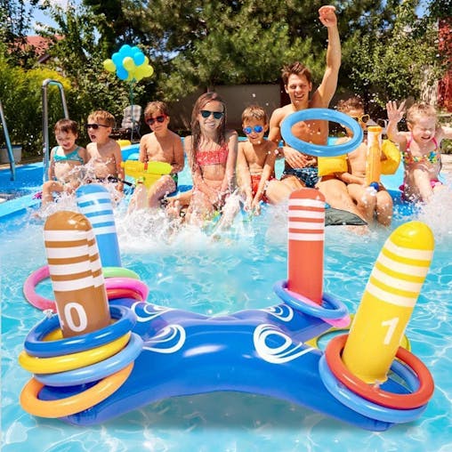 NNEOBA Inflatable Ring Toss Game Floating Pool Toys Set