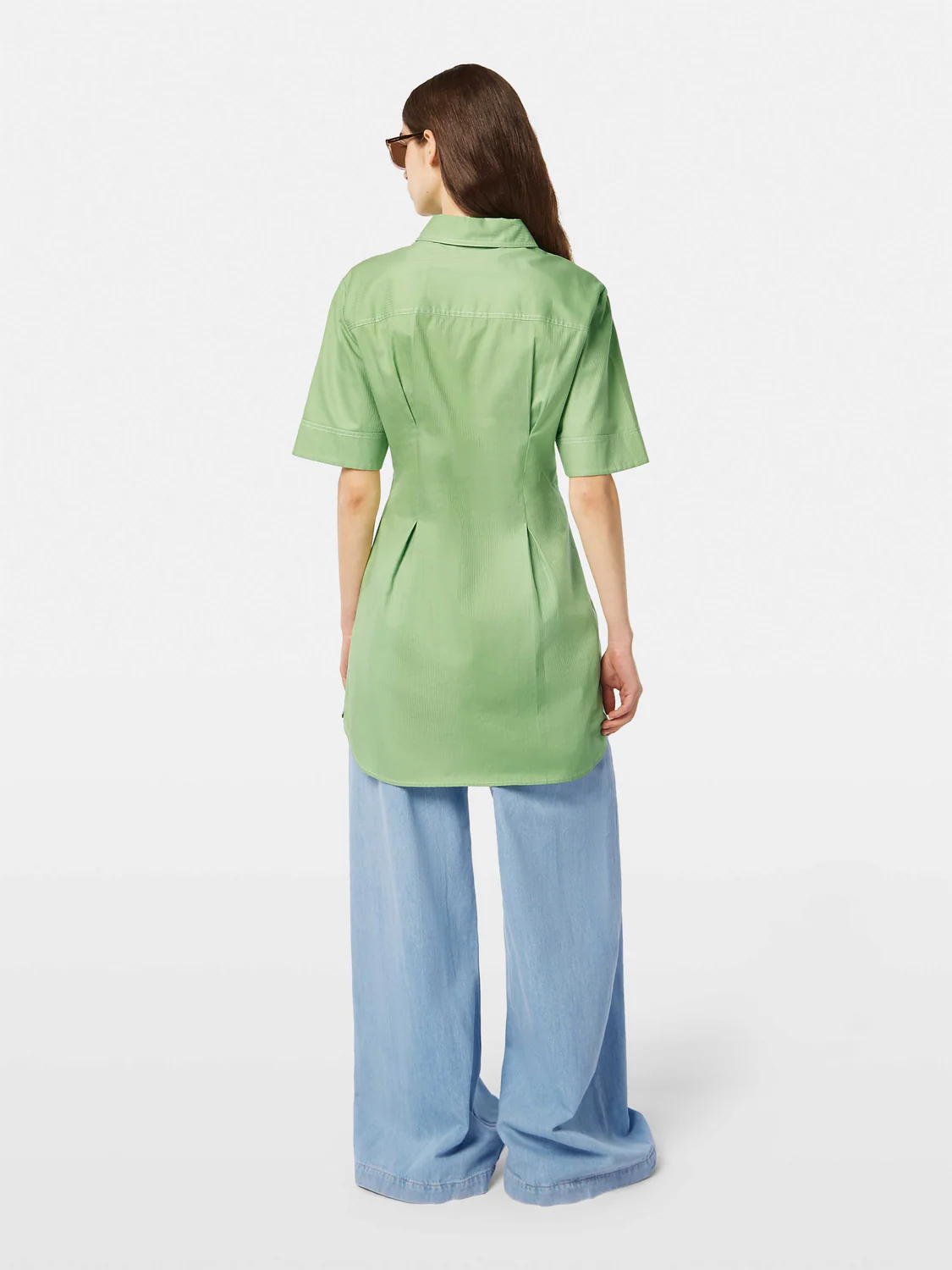 Structured Stripe Mini Shirt Dress