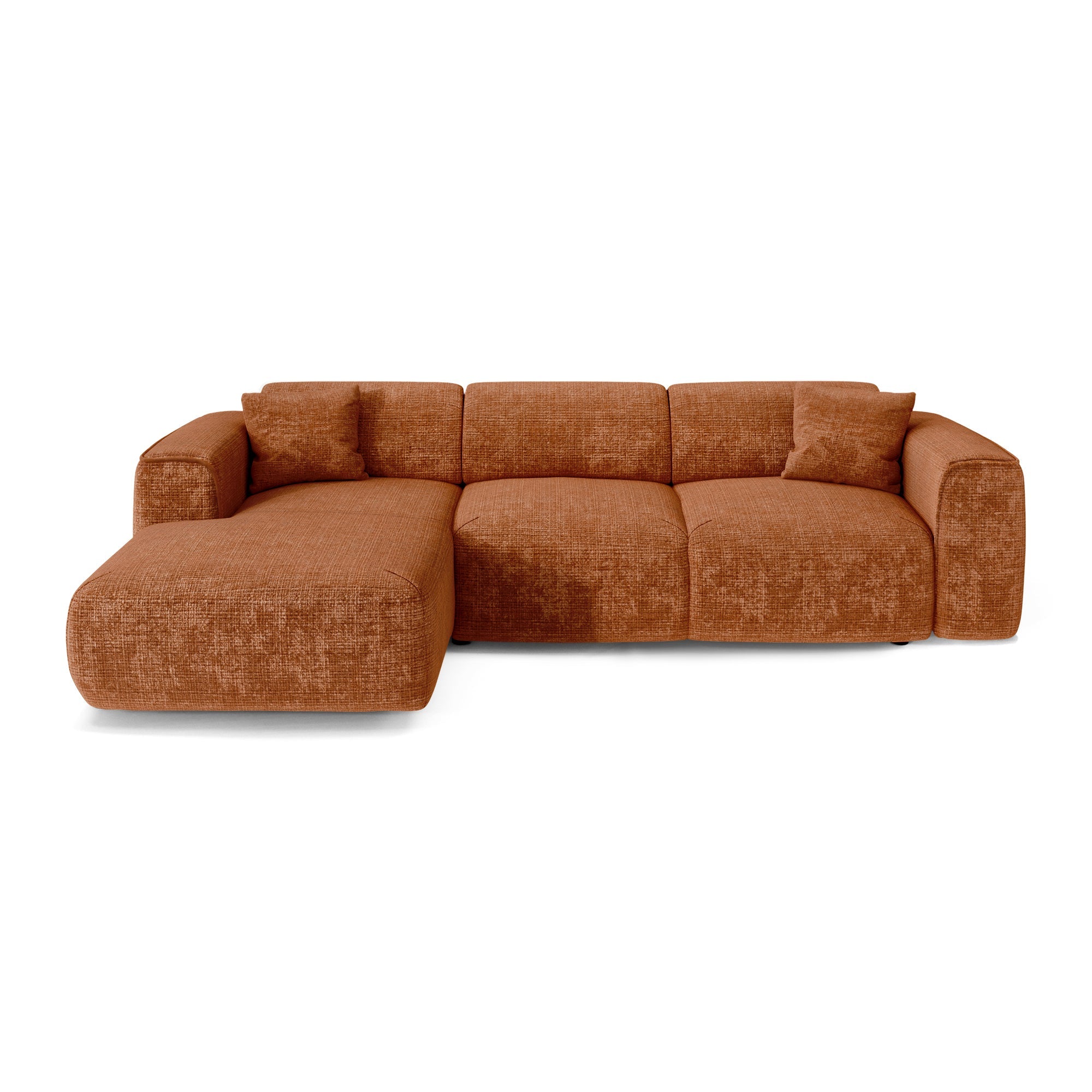 Hoekbanken YUMA 5 personen Fluweel met reliëf Terracotta