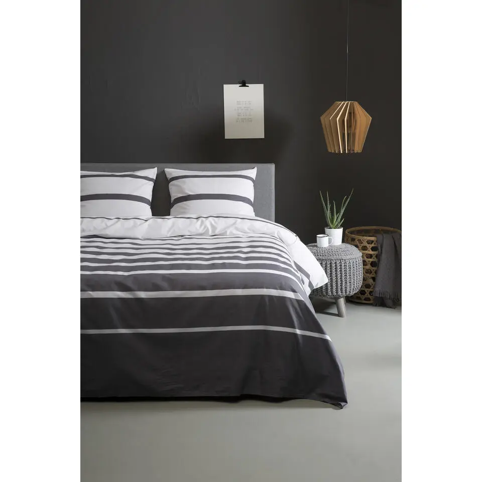 Ten Cate Katoenen Dekbedovertrek - 200x200/220 - Celia Antraciet