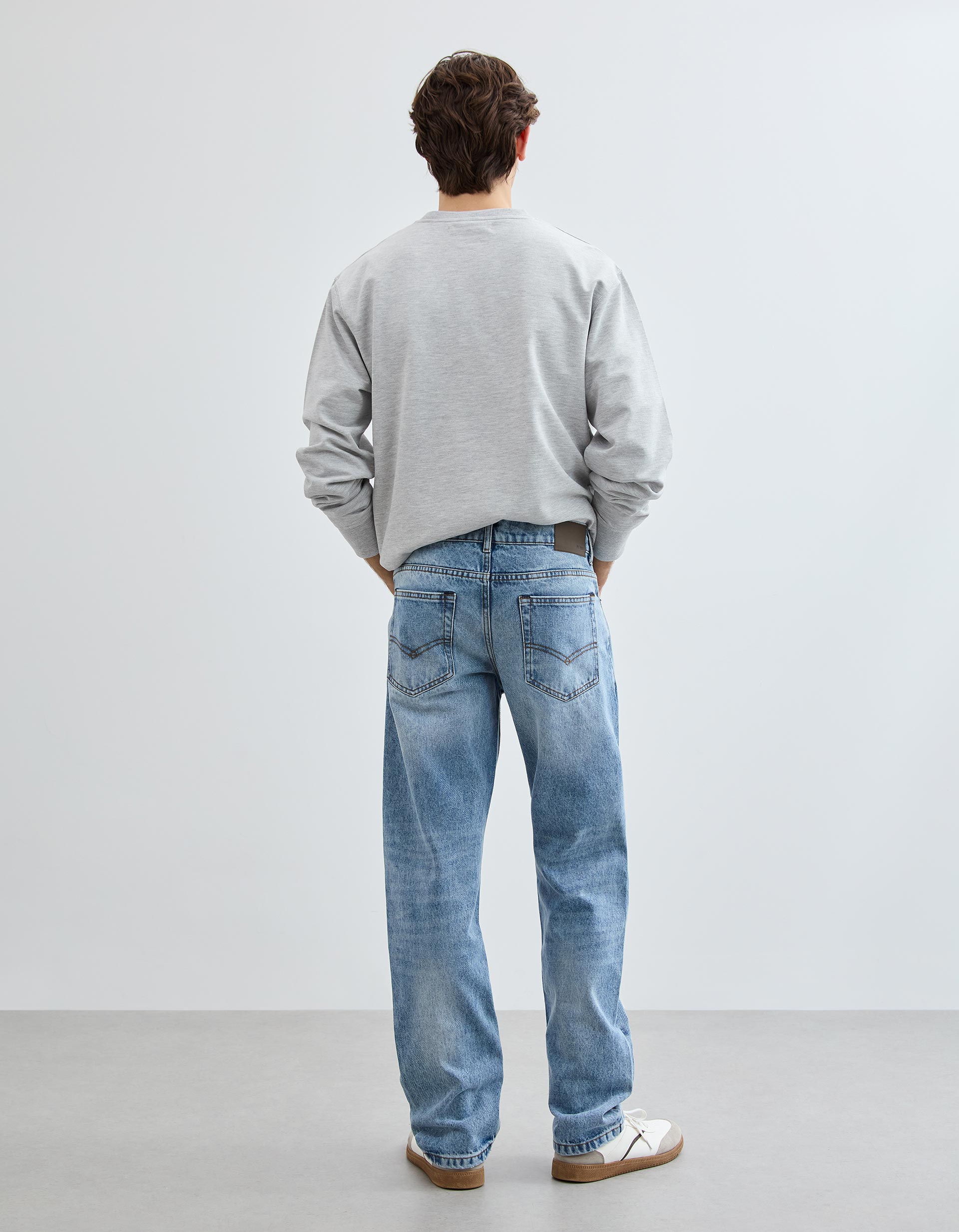 Calças de Ganga 'Straight Fit', Homem, Azul