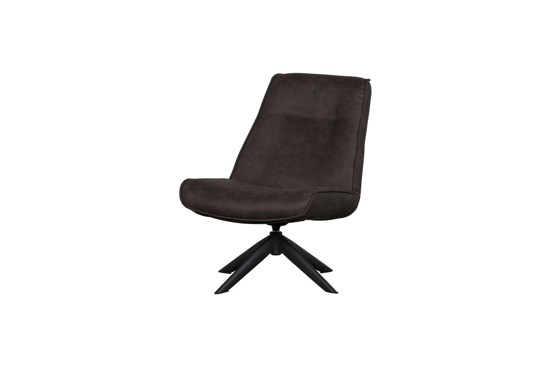 SKYLER - Fauteuil en cuir noir