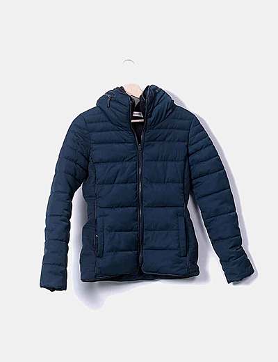 Camaïeu Green quilted jacket with fur detail