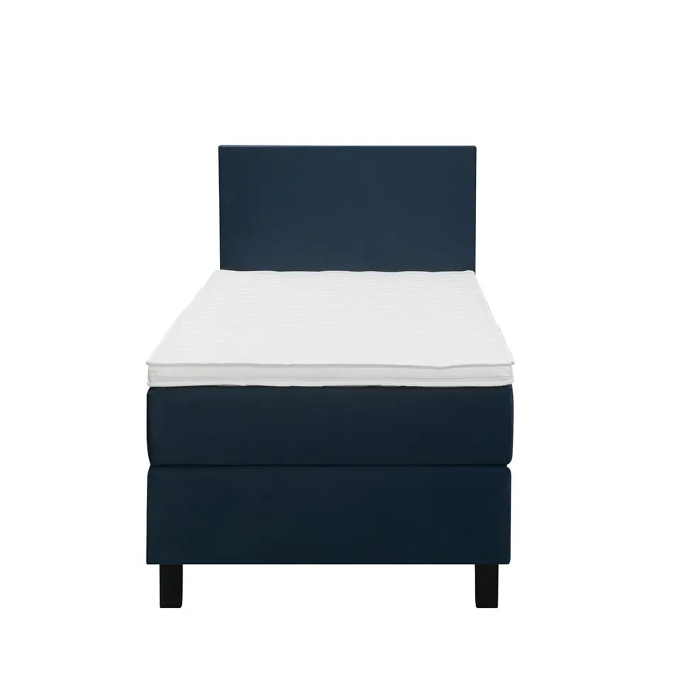 Boxspring Liv egaal - blauw - 90x200 cm - vierkante poot
