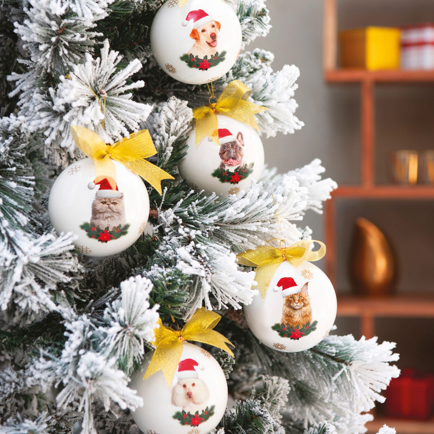 Pallina Natale Barboncino cane 10 cm
