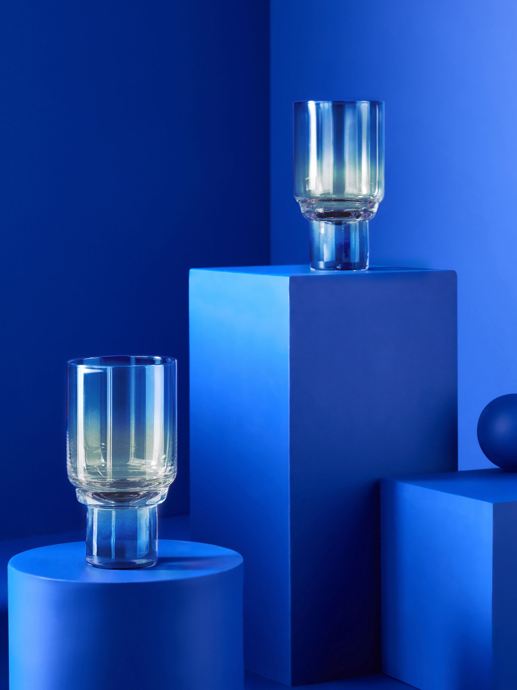 Juno Wine Glasses in Blue & Green