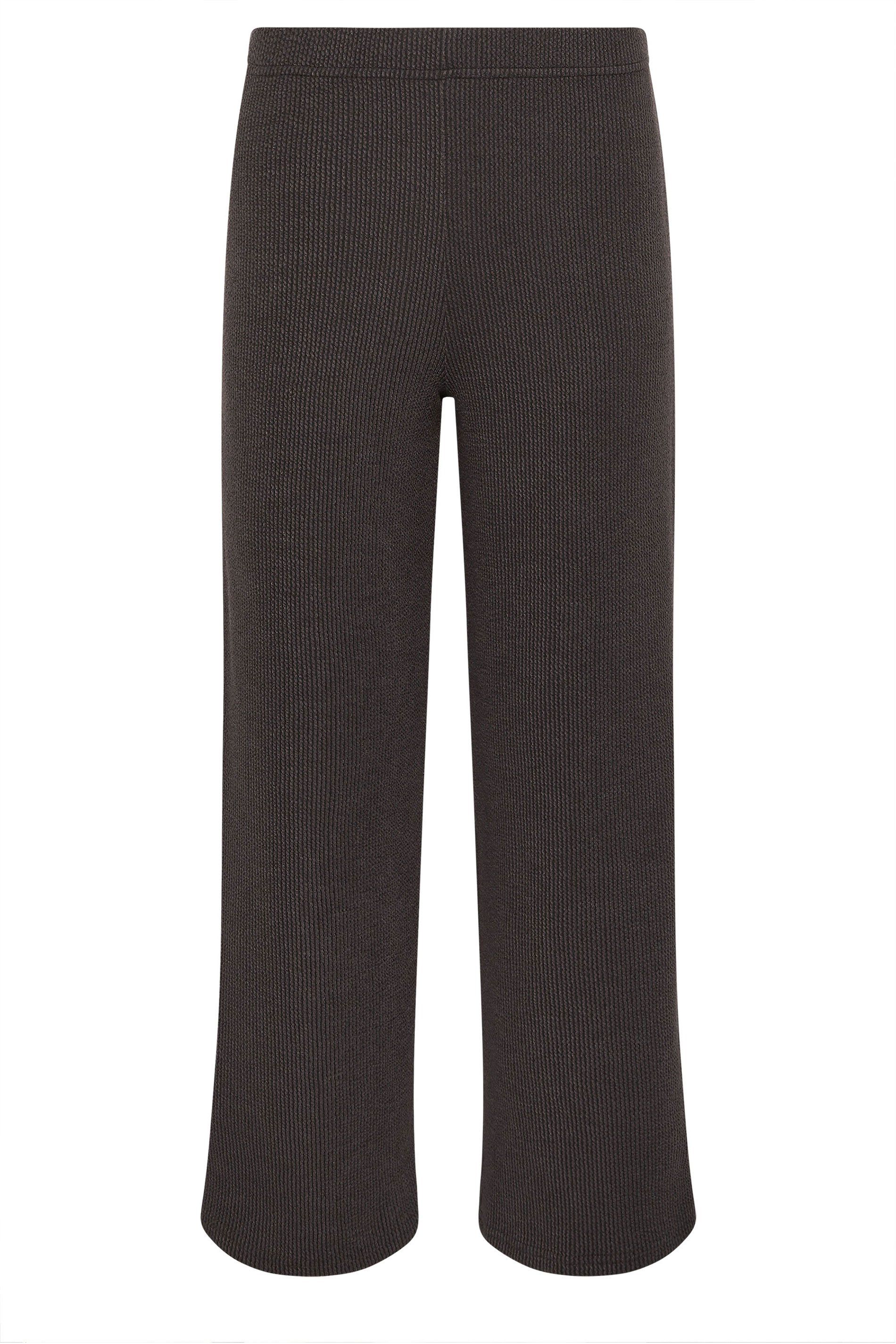 M&Co Petite Ribbed Wide Leg Trousers