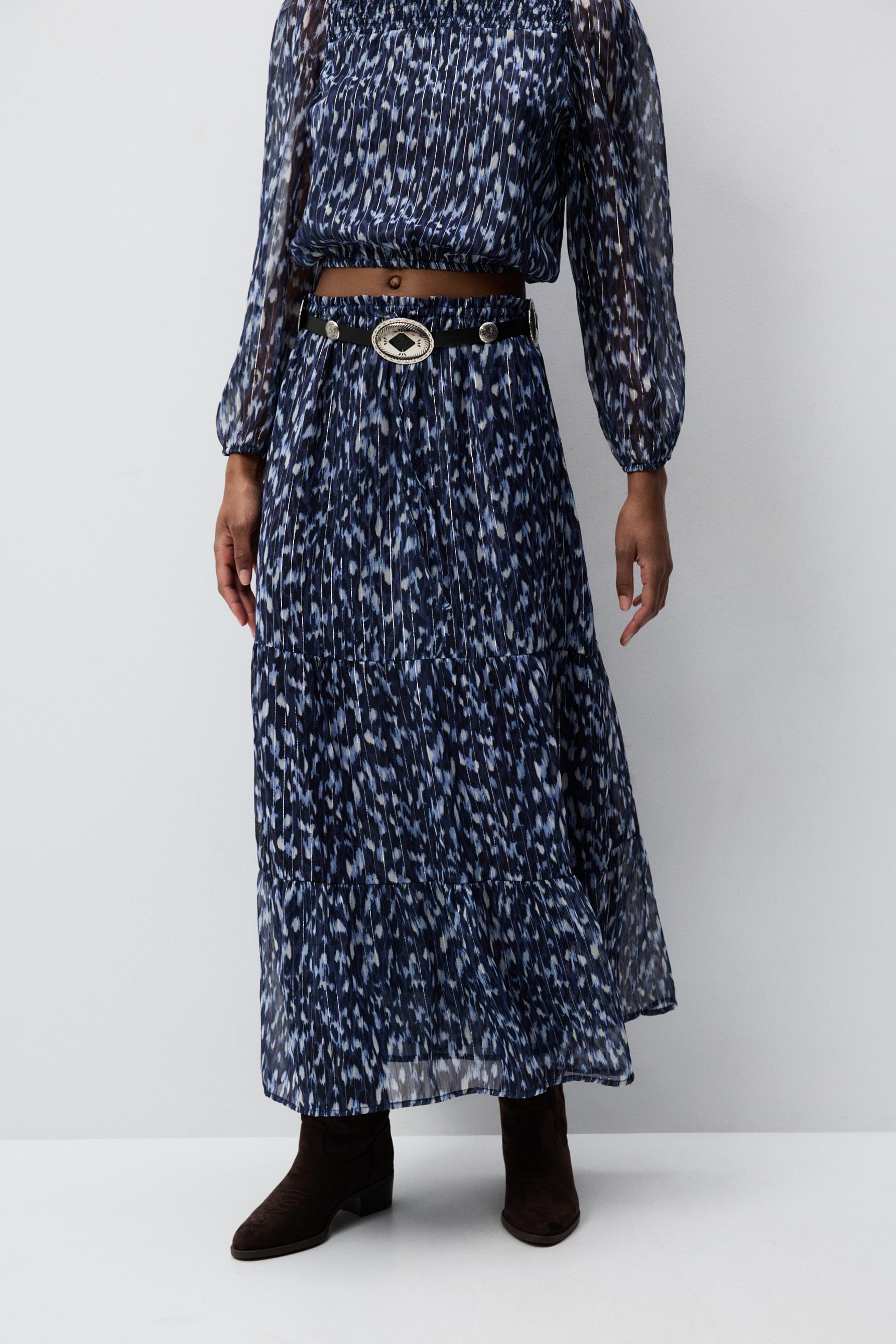 Falda midi estampada