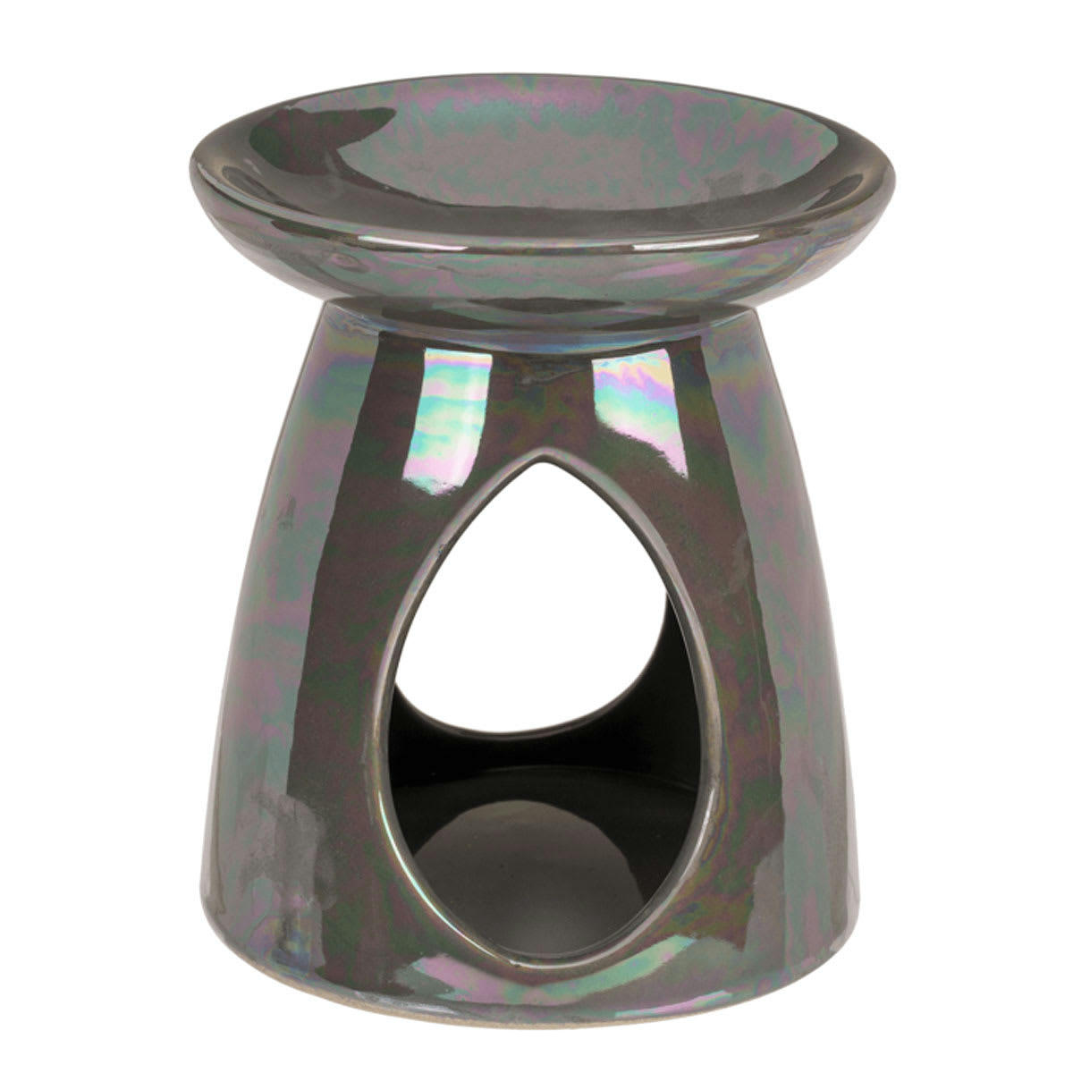 - Brûle-parfum taupe nacré en céramique