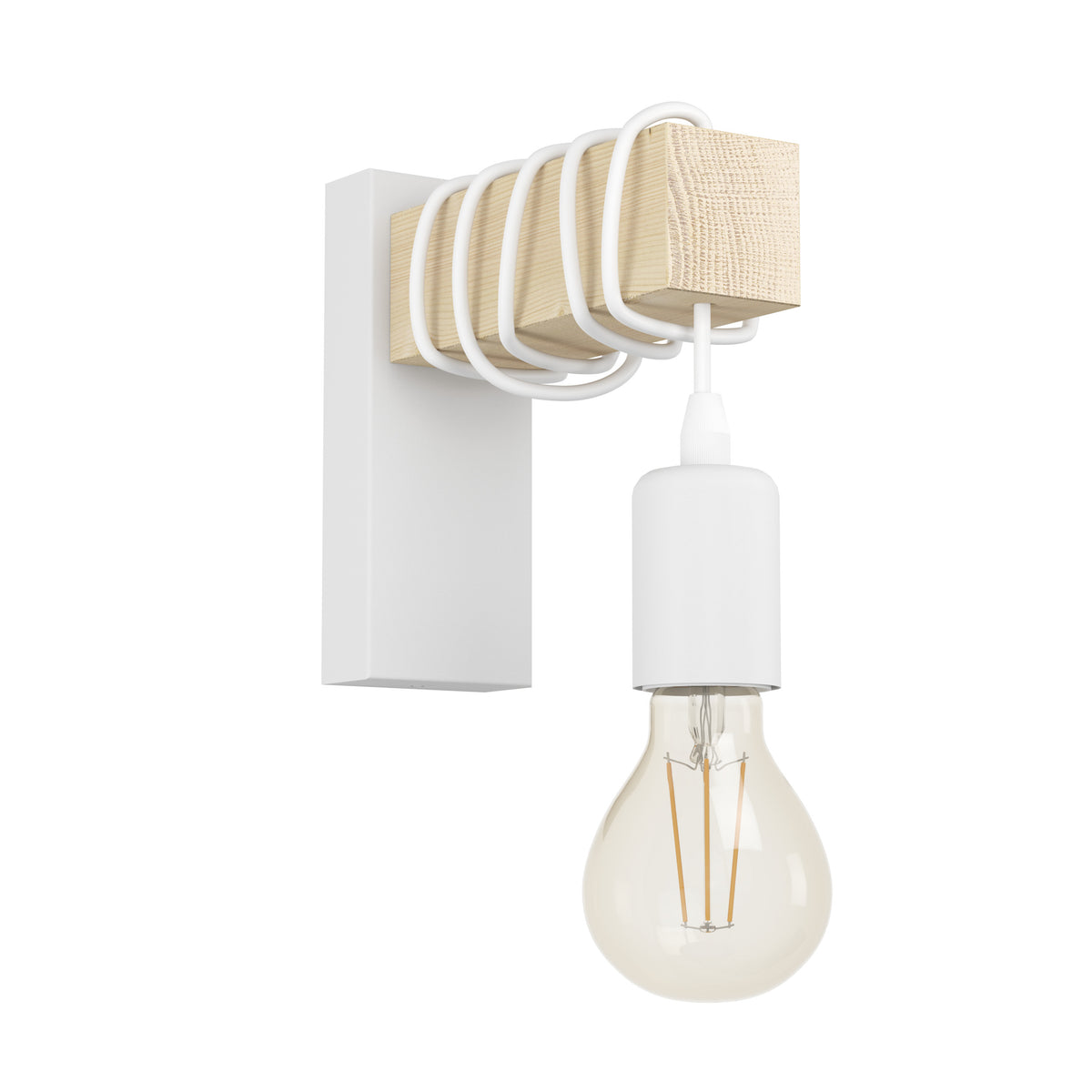 EGLO wandlamp Townshend - e27 - 21,5 cm - wit/bruin