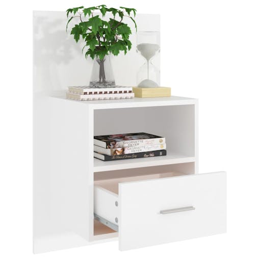 NNEVL Wall-mounted Bedside Cabinet White