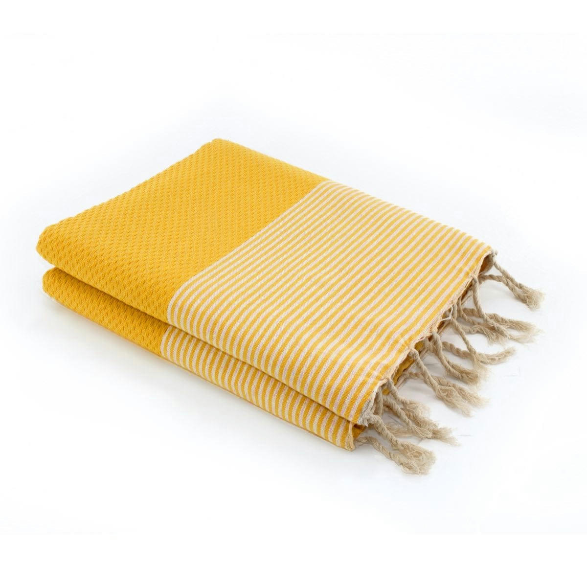 IBIZA - Fouta XXL coton  200x200 jaune safran
