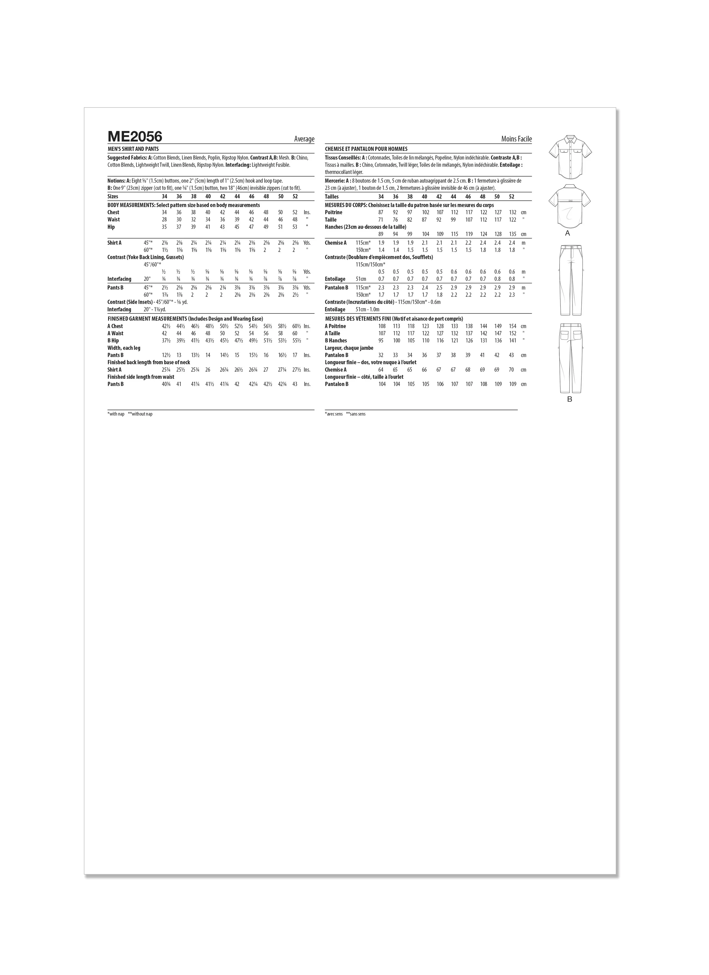 KnowMe Pattern Me2056 Men's Shirt and Pants