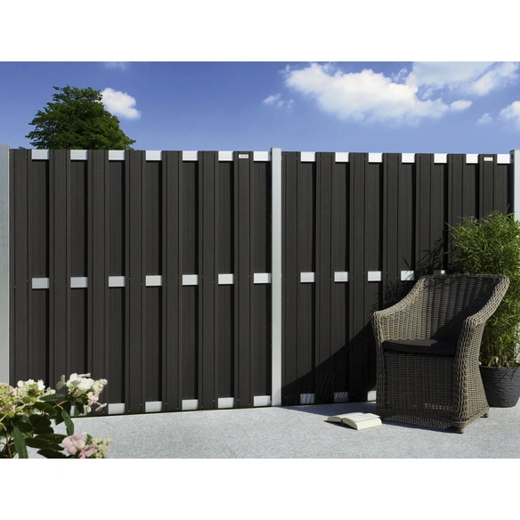 WPC-Bohlenzaun »Design«, HxLxT: 180 x 180 x 0,1 cm, Holz-Kunststoff-Verbundwerkstoff, anthrazit