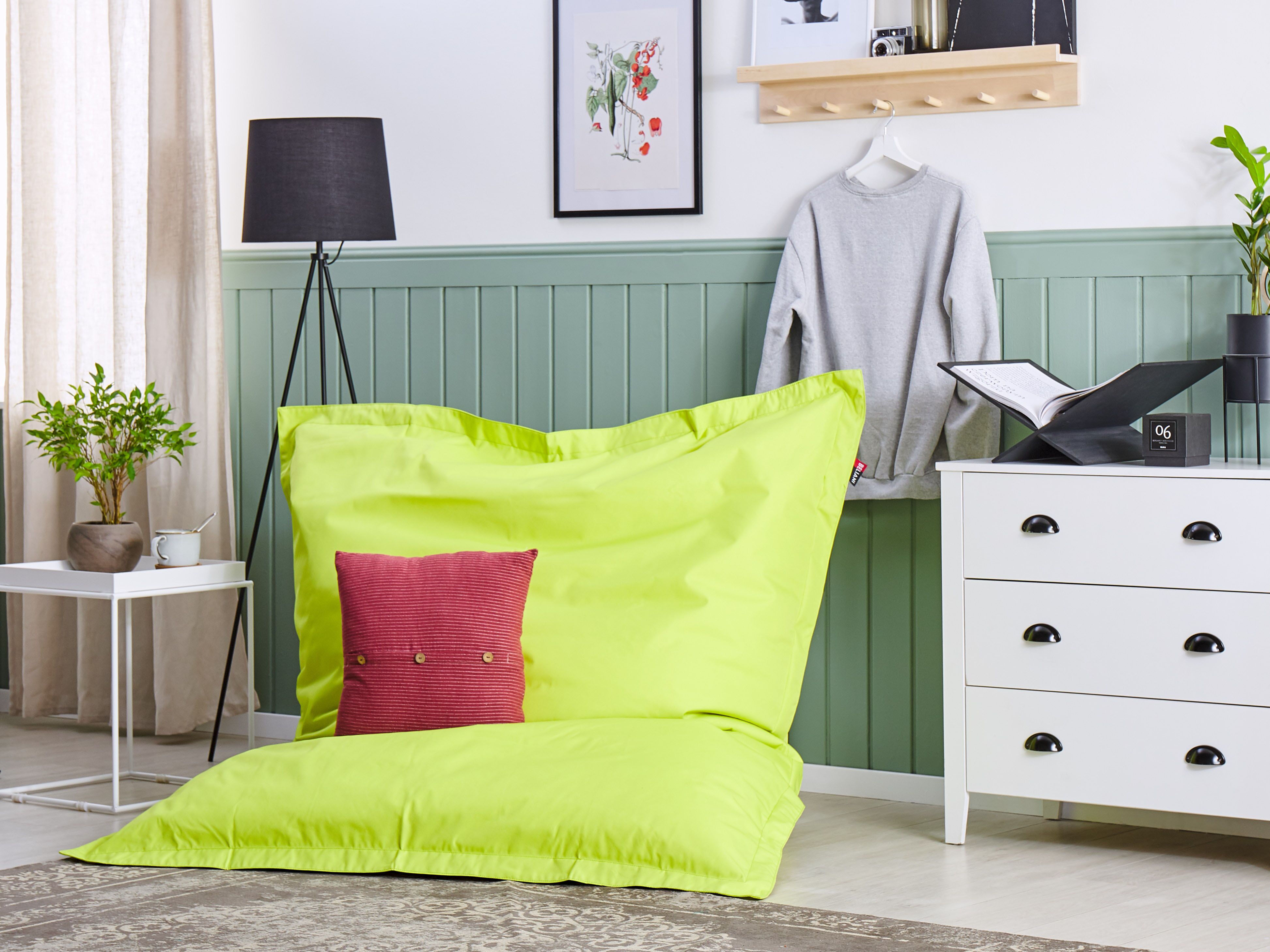 Bean Bag Cover FUZZY 180 cm 140 cm Lime Green
