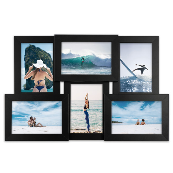 Multirama na zdjęcia 6 zdjęć 10x15 cm czarna ramka 6 w 1 FRAMAI