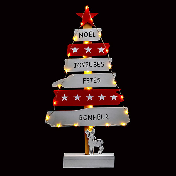 Décoration intérieure sapin bois led - feeric lights &christmas